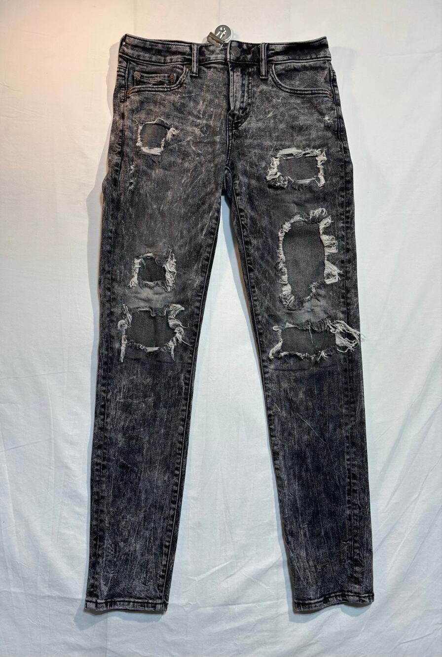 American Eagle Flex Distressed Skinny Jeans Men’s 29x32 Gray Acid Wash Stretch